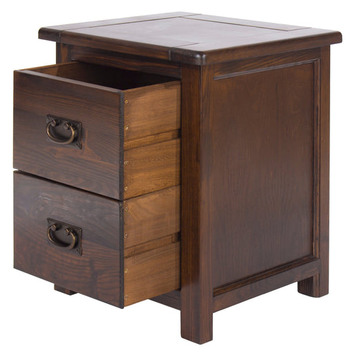 Highland Home Boston Bedside Table 2 Drawer Cabinet Dark Brown - LuminexFurnitureBedside TableBT210