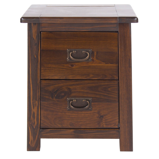 Highland Home Boston Bedside Table 2 Drawer Cabinet Dark Brown - LuminexFurnitureBedside TableBT210