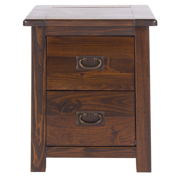Highland Home Boston Bedside Table 2 Drawer Cabinet Dark Brown - LuminexFurnitureBedside TableBT210