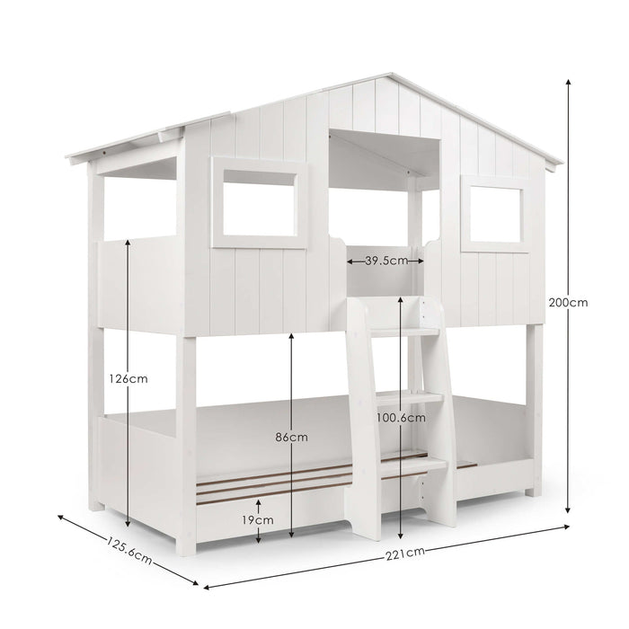 Honeybee Treehouse Bunk Bed – White Wooden Kids Bed - Luminex FurnitureBunk BedWIL101