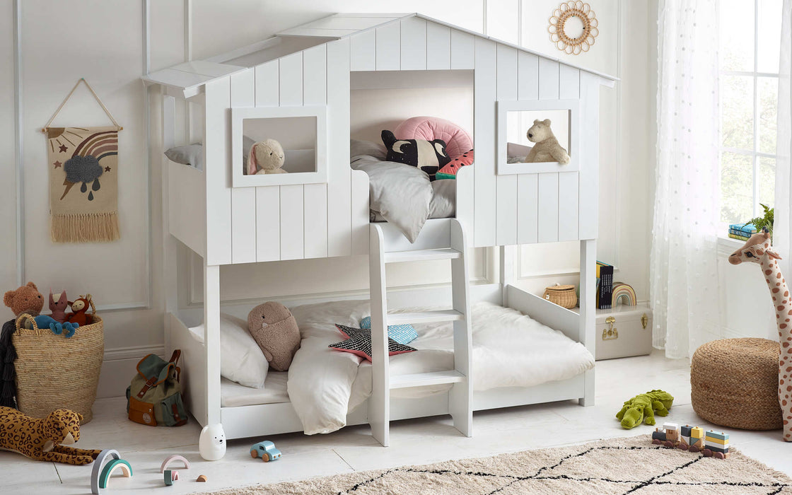 Honeybee Treehouse Bunk Bed – White Wooden Kids Bed - Luminex FurnitureBunk BedWIL101