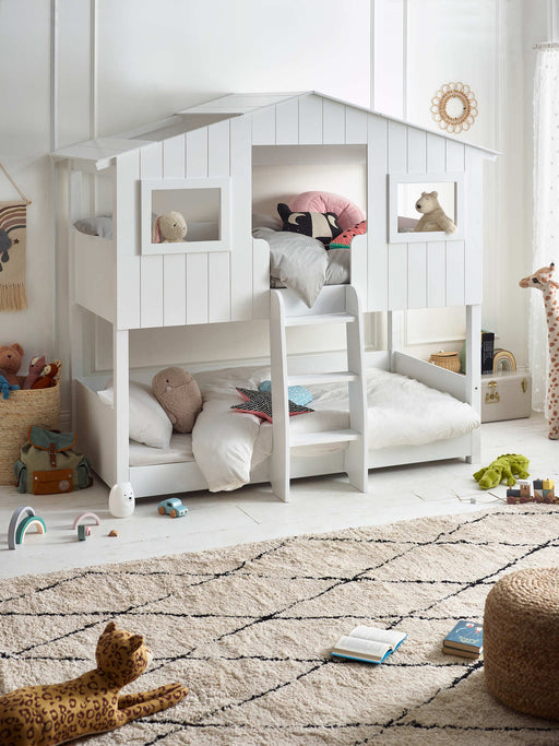 Honeybee Treehouse Bunk Bed – White Wooden Kids Bed - Luminex FurnitureBunk BedWIL101