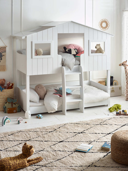 Honeybee Treehouse Bunk Bed – White Wooden Kids Bed - Luminex FurnitureBunk BedWIL101