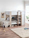 Hopscotch Bunk Bed – Pale Wood & White with Storage - Luminex FurnitureBunk BedHOR201