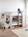 Hopscotch Bunk Bed – Pale Wood & White with Storage - Luminex FurnitureBunk BedHOR201