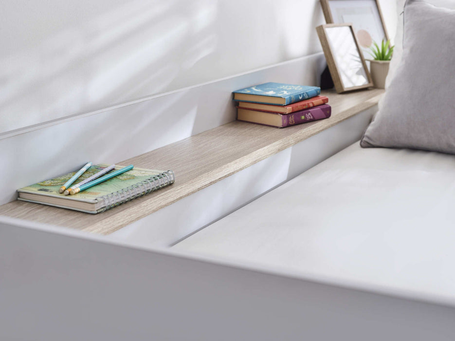 Hopscotch Bunk Bed – Pale Wood & White with Storage - Luminex FurnitureBunk BedHOR201
