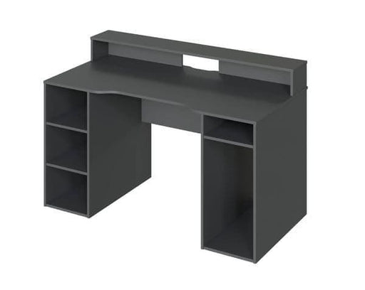 Ignis Dark Grey Gaming Desk with Hutch - Luminex FurnitureDesk3079