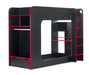 Indigo Gaming Bunk Black/Red – Gamer Bed with Desk & Storage - Luminex FurnitureBunk BedIMP001