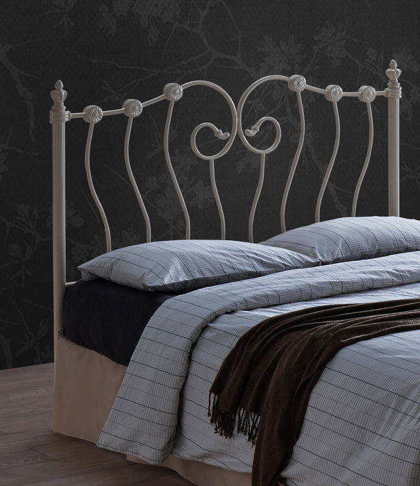 Inova Bed – Ivory Metal Victorian Style Frame | 4 Sizes - Luminex FurnitureBedINO3