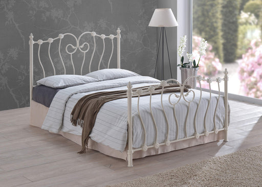 Inova Bed – Ivory Metal Victorian Style Frame | 4 Sizes - Luminex FurnitureBedINO3