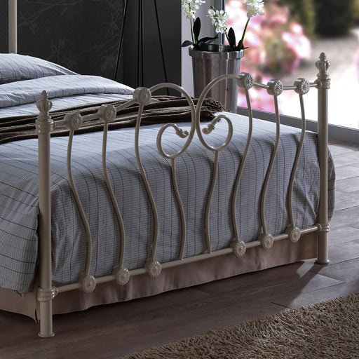 Inova Bed – Ivory Metal Victorian Style Frame | 4 Sizes - Luminex FurnitureBedINO3