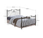 Inova Bed – Ivory Metal Victorian Style Frame | 4 Sizes - Luminex FurnitureBedINO3