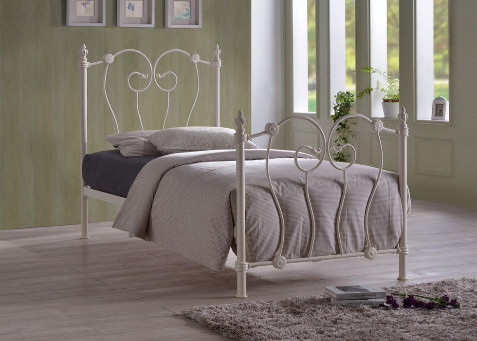 Inova Bed – Ivory Metal Victorian Style Frame | 4 Sizes - Luminex FurnitureBedINO3