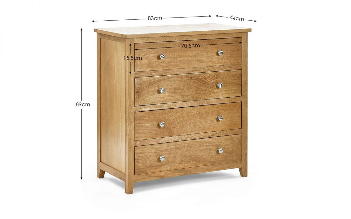 Islington 4 Drawer Chest in Oak - Luminex FurnitureChest of drawersMAL255