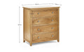 Islington 4 Drawer Chest in Oak - Luminex FurnitureChest of drawersMAL255
