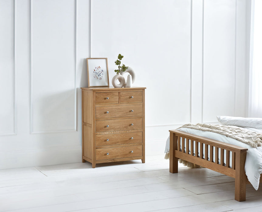 Islington 4+2 Drawer Chest in Oak - Luminex FurnitureChest of drawersMAL256