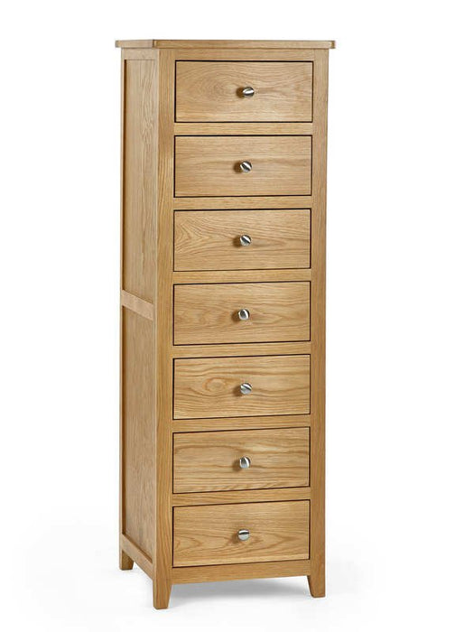 Islington 7 Drawer Tall Narrow Chest – Solid Oak Storage - Luminex FurnitureChest of drawersMAL257