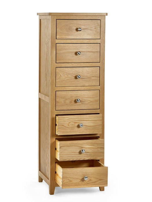Islington 7 Drawer Tall Narrow Chest – Solid Oak Storage - Luminex FurnitureChest of drawersMAL257
