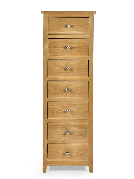 Islington 7 Drawer Tall Narrow Chest – Solid Oak Storage - Luminex FurnitureChest of drawersMAL257