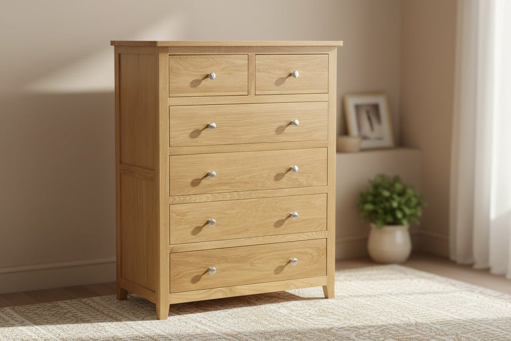 Islington Oak 4+2 Drawer Chest of Drawers - Luminex FurnitureChest of drawersMAL256