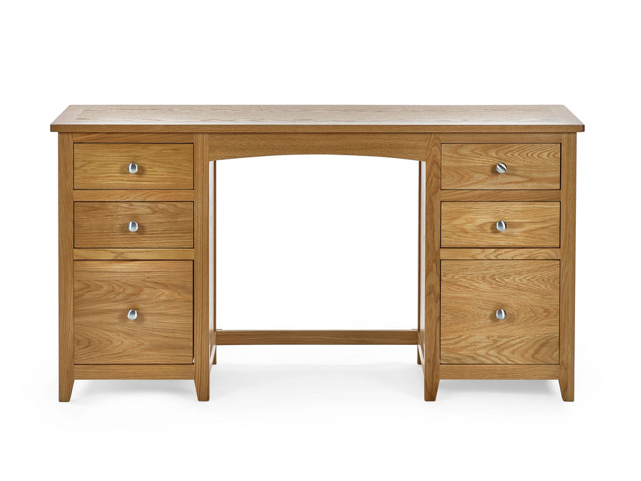 Islington Solid Oak 6 Drawer Twin Dressing Table & Stool Set - Luminex FurnitureDressing TableMAL258