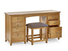 Islington Solid Oak 6 Drawer Twin Dressing Table & Stool Set - Luminex FurnitureDressing TableMAL258