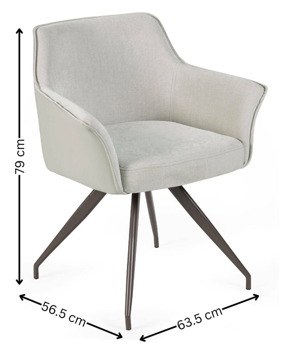 Isola Ivory Fabric Dining Chair - Luminex FurnitureChairsNOA002