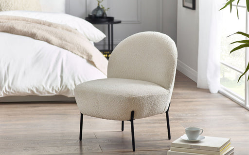 Iva Boucle Accent Chair - Ivory - Luminex FurnitureOccasional ChairsLUL001