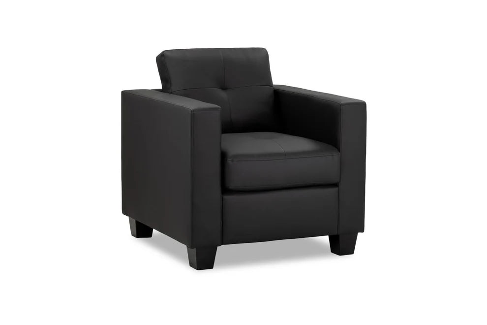 Jacaranda Black Faux Leather Armchair – Stylish & Comfortable - Luminex FurnitureOccasional Chairsjerry_sofa_black_armchair
