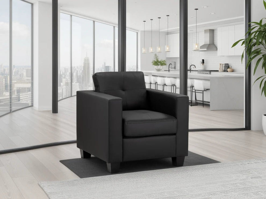 Jacaranda Black Faux Leather Armchair – Stylish & Comfortable - Luminex FurnitureOccasional Chairsjerry_sofa_black_armchair
