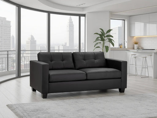 Jacaranda Black Faux Leather Sofa – 3 Seater | Modern Comfort - Luminex FurnitureSofasjerry_sofa_black_3_seater