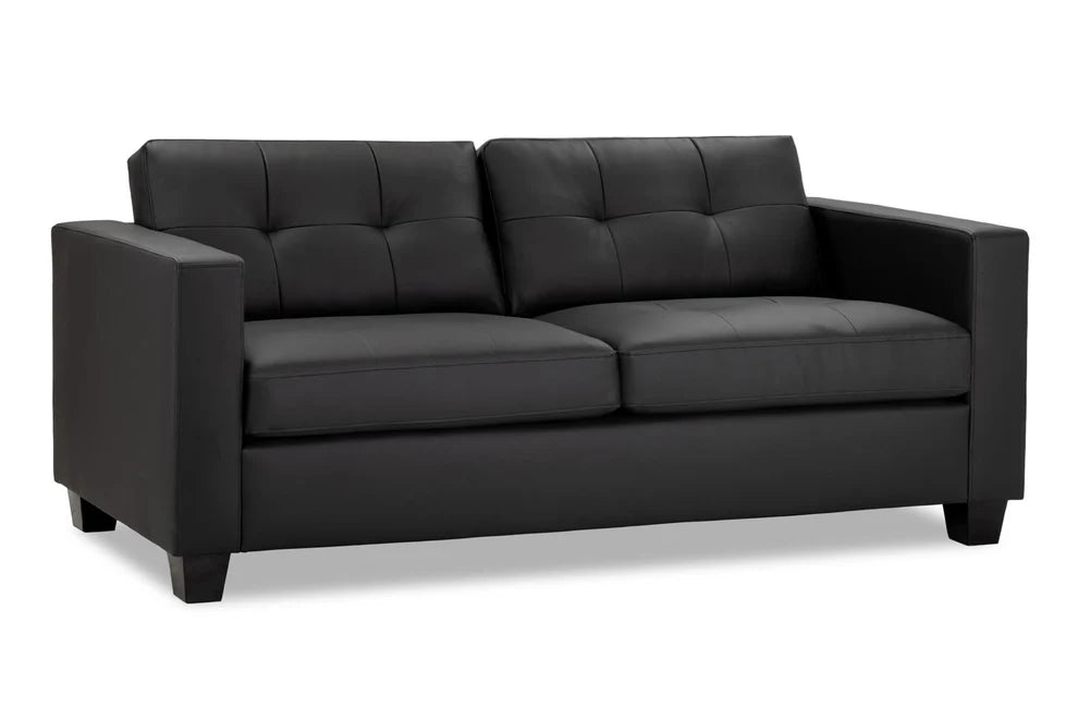 Jacaranda Black Faux Leather Sofa – 3 Seater | Modern Comfort - Luminex FurnitureSofasjerry_sofa_black_3_seater