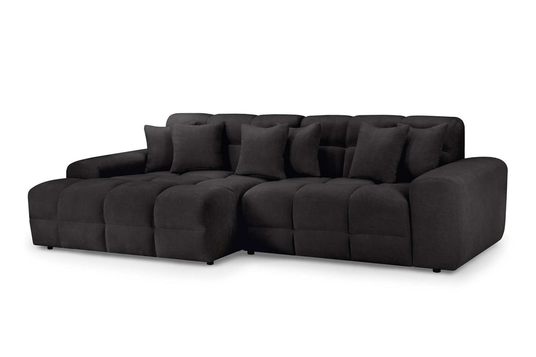 Jermyn Black Left Hand Facing Corner Sofa – 5 Seater - Luminex FurnitureSofasjacob_black_left_hand