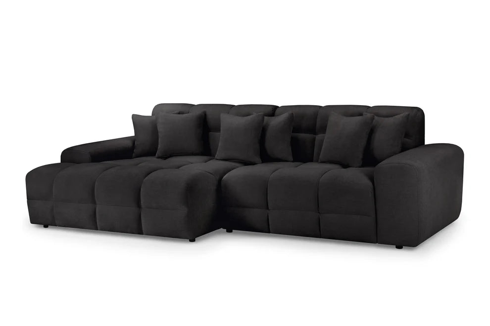 Jermyn Black Left Hand Facing Corner Sofa – 5 Seater - Luminex FurnitureSofasjacob_black_left_hand
