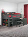 Jordell Mid Sleeper Bed with Desk & Storage – Anthracite - Luminex FurnitureMid SleepersJUP105