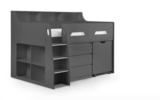 Jordell Mid Sleeper Bed with Desk & Storage – Anthracite - Luminex FurnitureMid SleepersJUP105