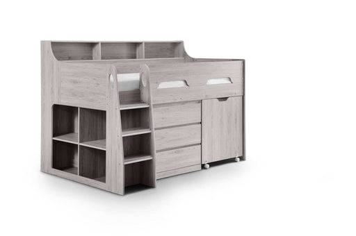 Jordell Mid Sleeper Bed with Desk & Storage – Grey Oak - Luminex FurnitureMid SleepersJUP102