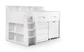 Jordell Mid Sleeper Bed with Desk & Storage – White - Luminex FurnitureMid SleepersJUP101