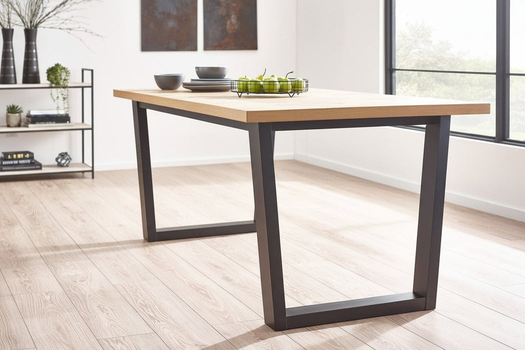 Juliette Dining Table | White Oak Herringbone with Black Legs - Luminex FurnitureDining TableHIL001