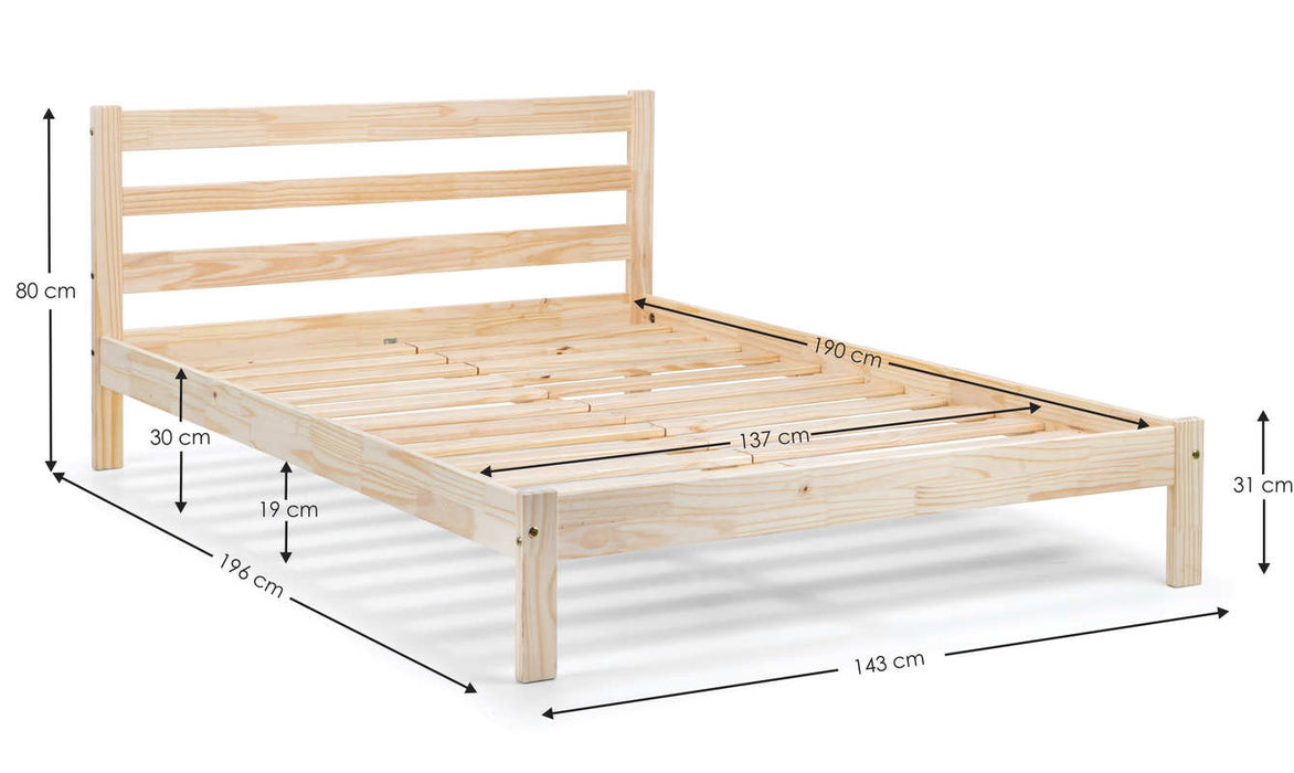 Kendal Bed – Unfinished Pine Frame | Durable Natural Style - Luminex FurnitureWooden BedsSAM002