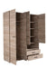 Kensley Oak 4 - Door 2 - Drawer Wardrobe with Mirror - LuminexFurnitureWardrobe3044