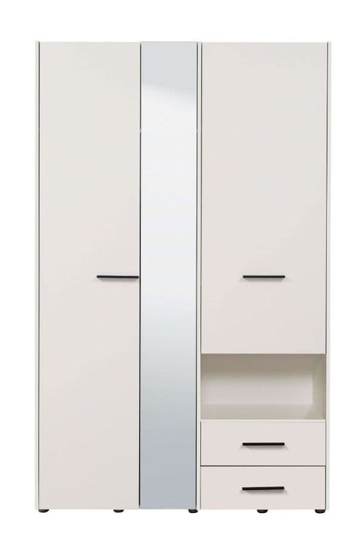 Kensley White 3 - Door 2 - Drawer Wardrobe with Mirror - LuminexFurnitureWardrobe3041