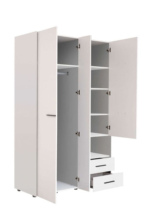 Kensley White 3 - Door 2 - Drawer Wardrobe with Mirror - LuminexFurnitureWardrobe3041