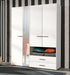Kensley White 4 - Door 2 - Drawer Wardrobe with Mirror - LuminexFurnitureWardrobe3043