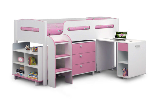 Kimberley Pink Cabin Bed with Desk & Storage - Luminex FurnitureMid SleepersKIM001