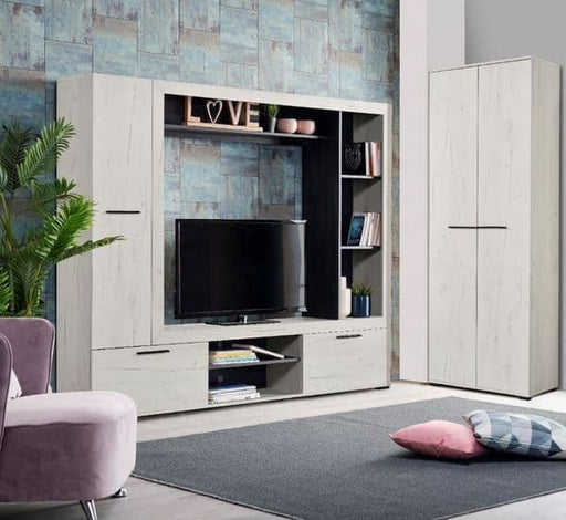Langford Entertainment Unit – Oak Effect & Black - LuminexFurnitureTV Unit3058