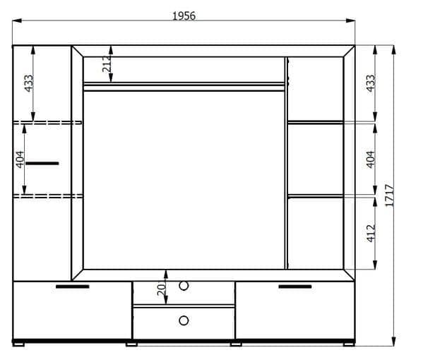 Langford Entertainment Unit – Oak Effect & Black - LuminexFurnitureTV Unit3058