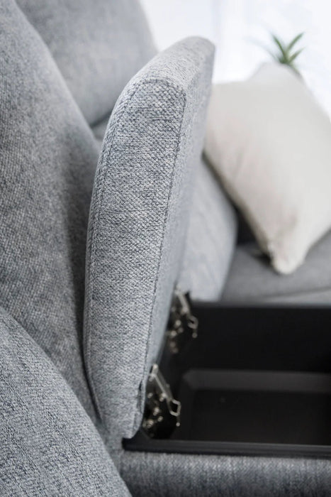 Langham Electric Recliner Fabric Sofa – Grey 2 Seater | Modern Comfort - Luminex FurnitureSofaslinden_electric_recliner_grey_2_seater