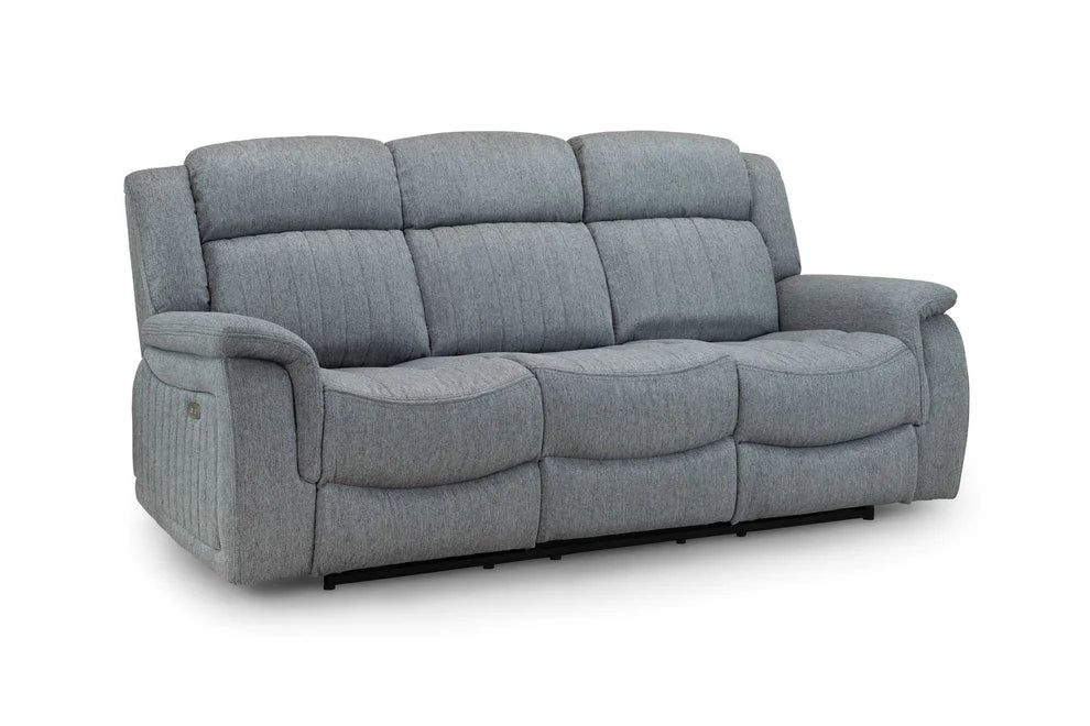 Langham Electric Recliner Fabric Sofa – Grey 3 Seater | Luxe Comfort - Luminex FurnitureSofaslinden_electric_recliner_grey_3_seater