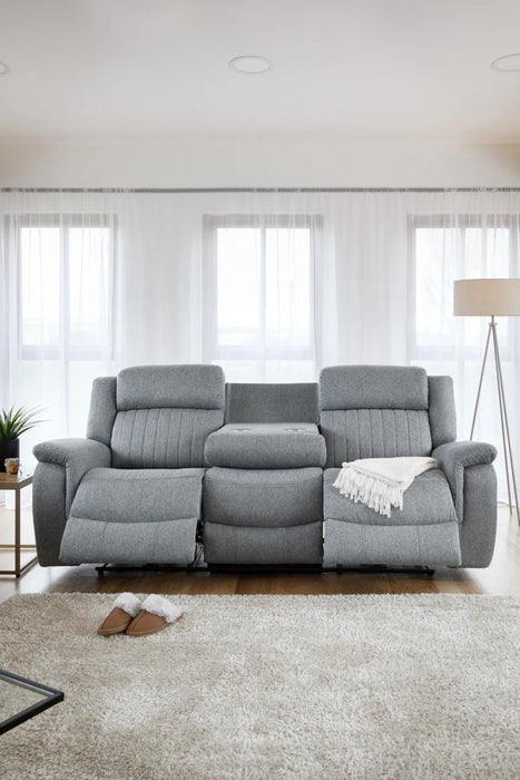 Langham Grey Fabric 3+2 Electric Recliner Sofa Set – Dual Power - Luminex FurnitureSofaslinden_electric_recliner_grey_3+2_seater